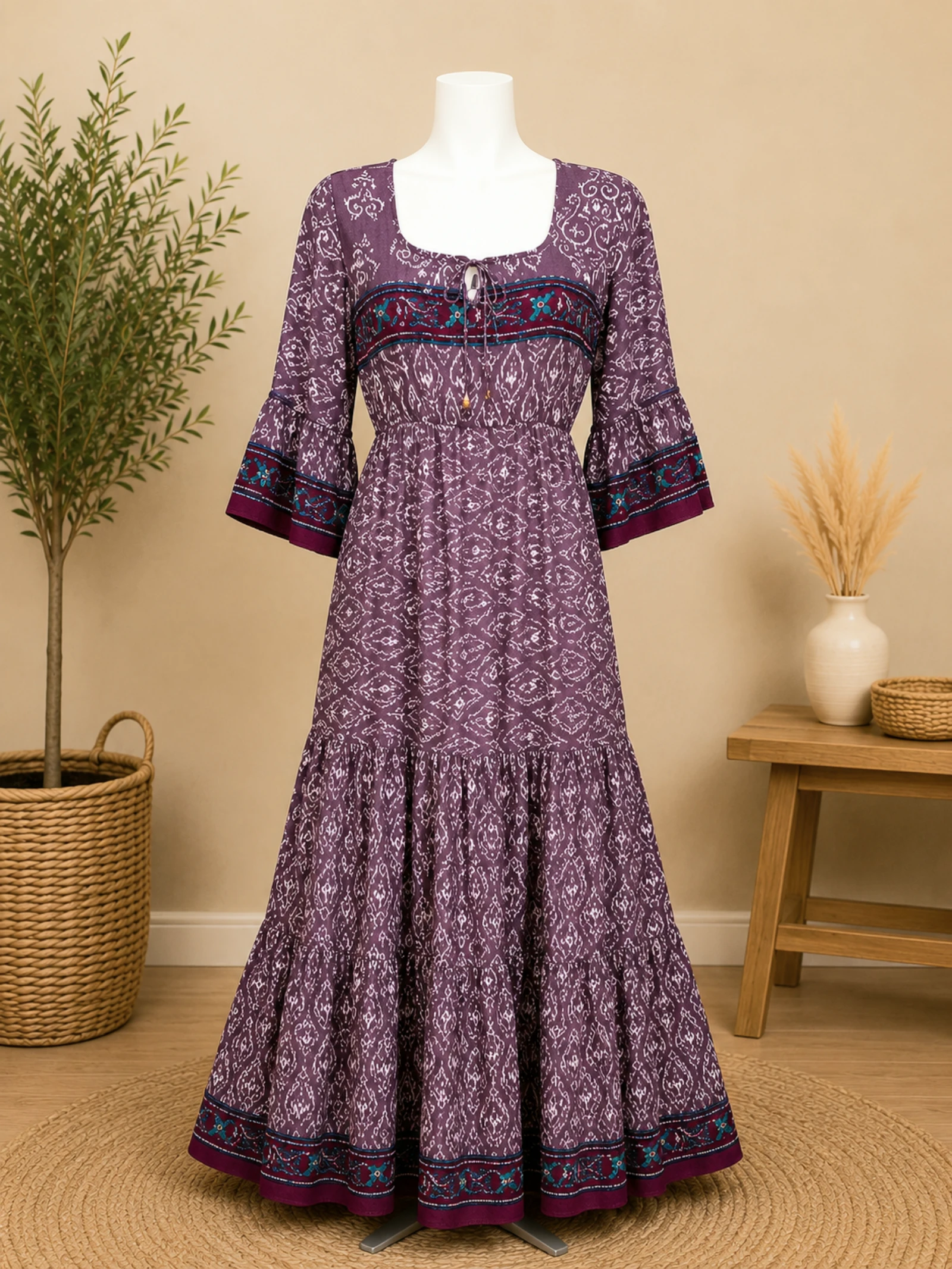 Lang bedrukt Doho-jurk maat M/L - Muslin – photo 3